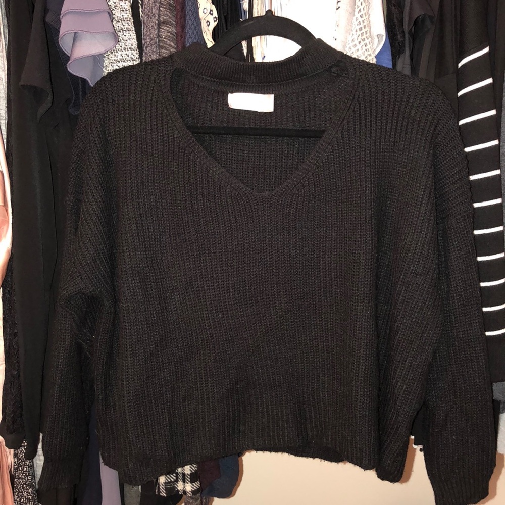 LF black sweater with choker